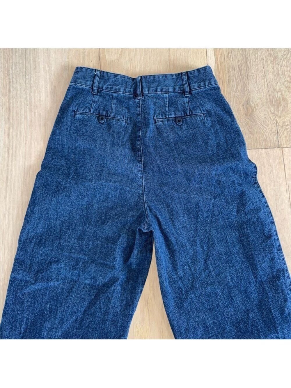 Madewell Pleated Wide-Leg Jeans Medium Wash Size 6 - Picture 5 of 6